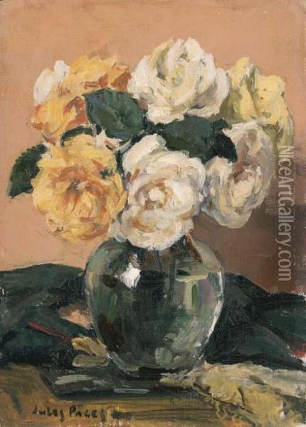 Bouquet Of Roses Oil Painting - Jules Eugene Pages
