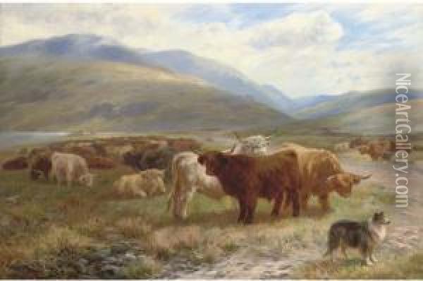 Waiting For The Drovers Oil Painting - Henry Garland
