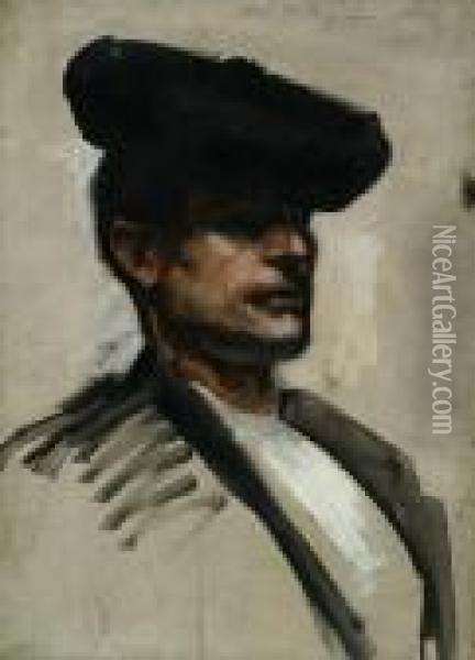 Head Of A Spanish Musician Oil Painting - John Singer Sargent