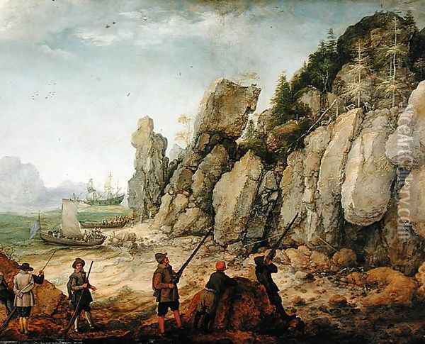 Detail of Wild goat hunting on the coast, 1620 Oil Painting - Adam Willaerts