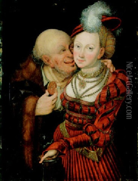 Ill-matched Lovers Oil Painting - Lucas Cranach the Younger
