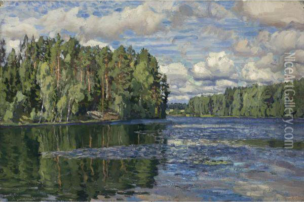 Lake Moldino Oil Painting - Stanislaw Zukowski