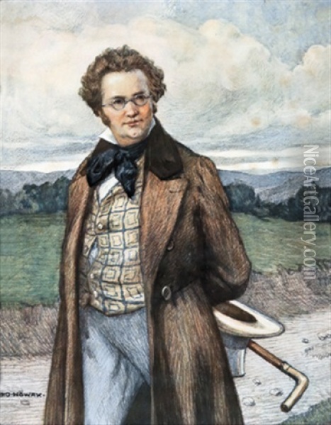 Franz Schubert: Ein Spaziergang Oil Painting - Otto Robert Nowak