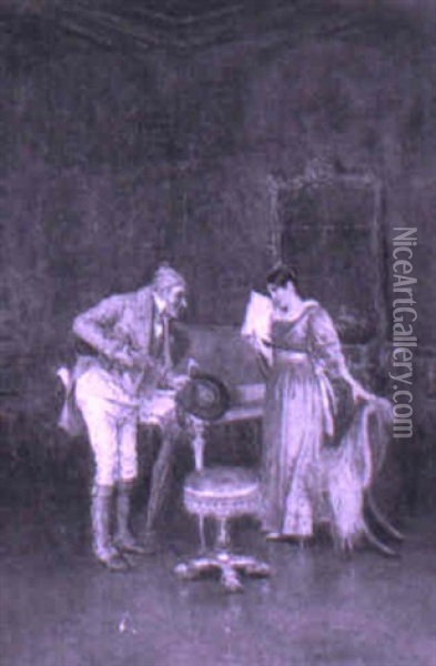 The Music Lesson Oil Painting - Giuseppe Giardiello