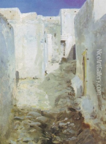 A Street Scene Oil Painting - John Singer Sargent