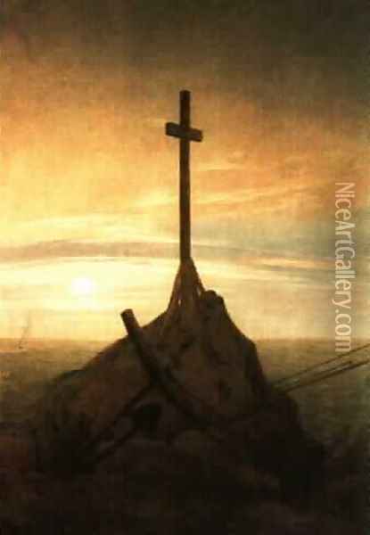Cross on the Baltic Sea Oil Painting - Caspar David Friedrich