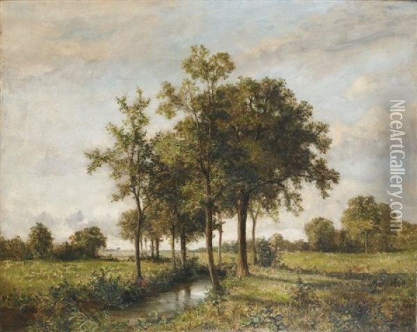 Paysage Bord De Ruisseau Oil Painting - Robert Charles Gustave Laurens Mols