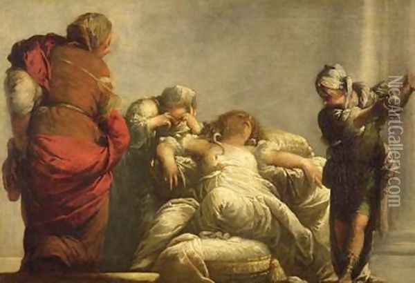 The Death of Cleopatra Oil Painting - Sebastiano Mazzoni