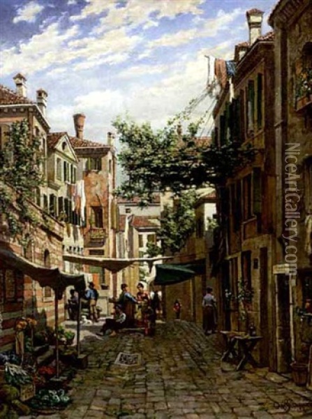 Gasse In Venedig Oil Painting - Otto von Ruppert