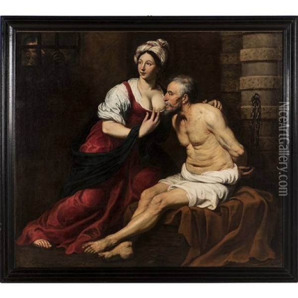 La Charite Romaine Oil Painting - Pieter van Mol