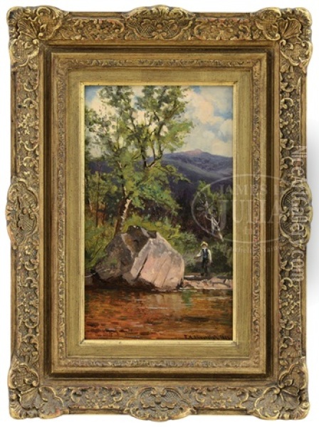 On Wildcat Brook-jackson, N.h Oil Painting - Frank Henry Shapleigh