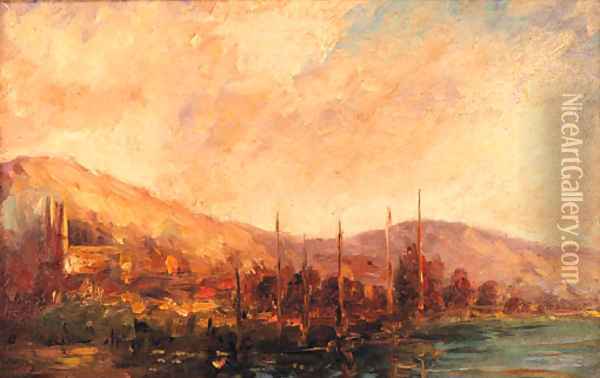 Bord de Seine a Rouen Oil Painting - Albert Lebourg