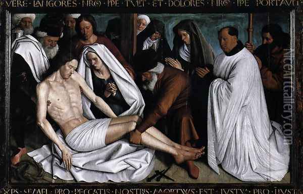 Pieta c. 1445, Panel Oil Painting - Jean Fouquet