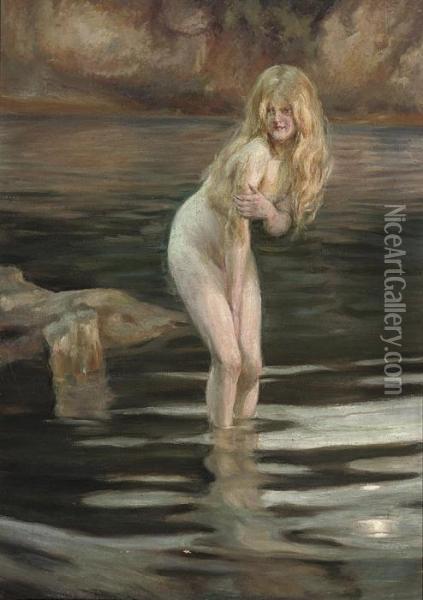 A Water Nymph Oil Painting - Anders Zorn