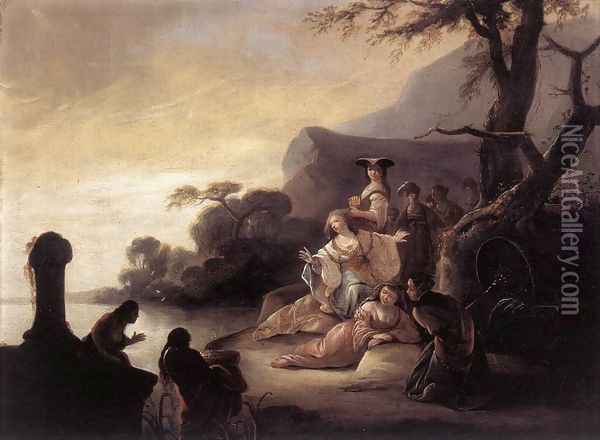 Finding of Moses in the Nile 1650 Oil Painting - Gerrit de Wet