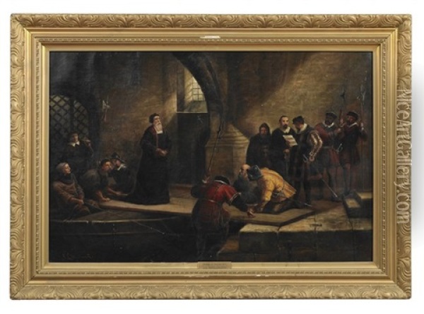 The Archbishop Of Canterbury, Thomas Cranmer, At The Traitor's Gate Oil Painting - Jack Leigh Wardleworth