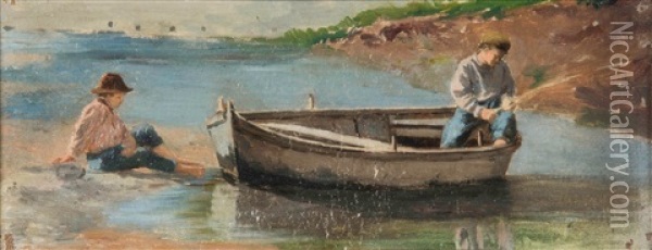 Scena Di Pesca Oil Painting - Antonio Varni