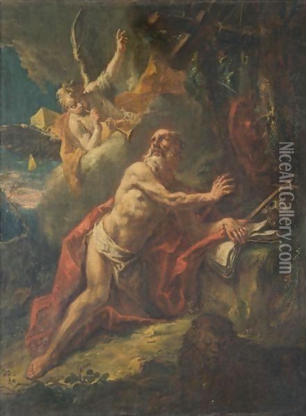 Saint Jerome In The Wilderness Oil Painting - Gaspare Diziani