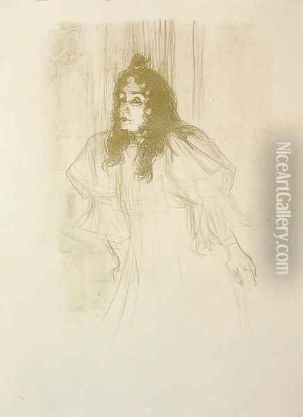 Miss May Belfort en Cheveux Oil Painting - Henri De Toulouse-Lautrec