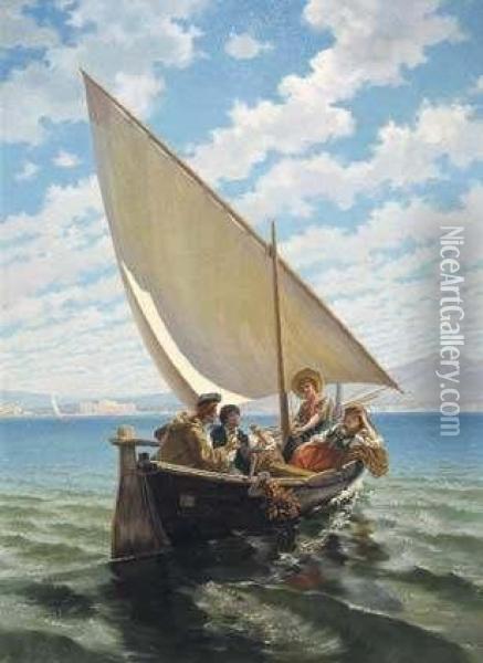 Gita In Barca Oil Painting - Pietro Gabrini