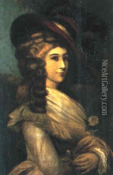 Bildnis Einer Dame Mit Hut Oil Painting - Thomas Gainsborough