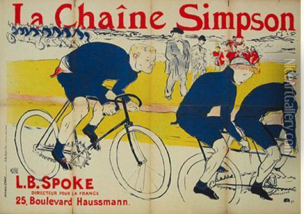 Henri. La Chaine Simpson. 1896. Affiche En Couleur Lithographique Oil Painting - Henri De Toulouse-Lautrec