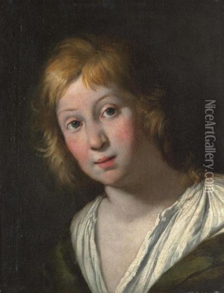 Head Study Of A Boy Oil Painting - Bernardo Strozzi