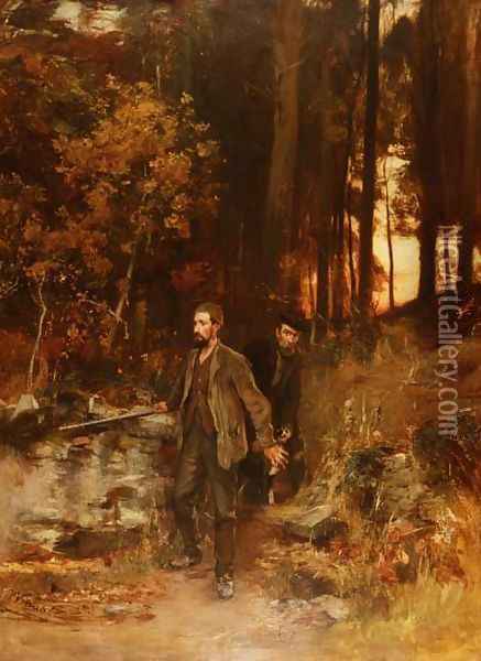 Poachers Oil Painting - James Lawton Wingate