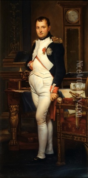 Emperor Napoleon In His Study Of The Tuileries Palace Oil Painting - Jacques-Louis David