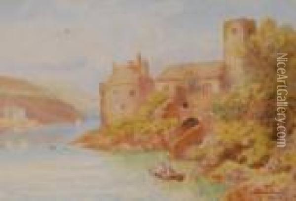 View Of Castle Dartmouth, Devon Oil Painting - Thomas Hunt