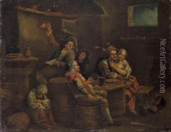 Scene De Taverne Oil Painting - Cornelis Troost
