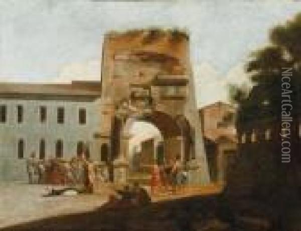 Veduta Dell'arco Di Tito Oil Painting - Viviano Codazzi