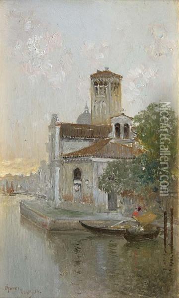 Venezianische Ansicht Oil Painting - Cesar Maria Herrer Marcher