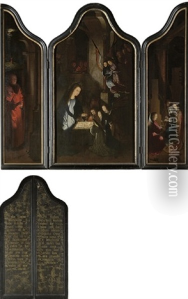 The Adoration Of The Angels (triptych) Oil Painting - Gerard David