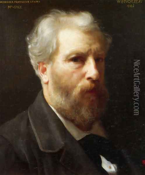 Autoportrait presenté à M. Sage (Self-portrait presented to M. Sage) Oil Painting - William-Adolphe Bouguereau