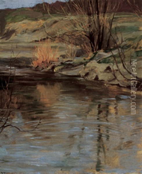 Summer Stream Oil Painting - Francis Hans Johnston