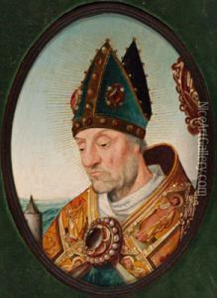 Ritratto Di Un Santo Vescovo Oil Painting - Albrecht Bouts