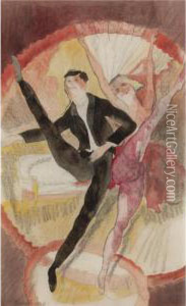 In Vaudeville, Two Dancers Oil Painting - Charles Demuth