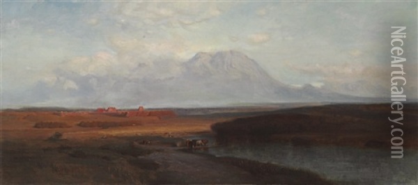 Spanish Peaks, Southern Colorado (study) Oil Painting - Samuel Colman