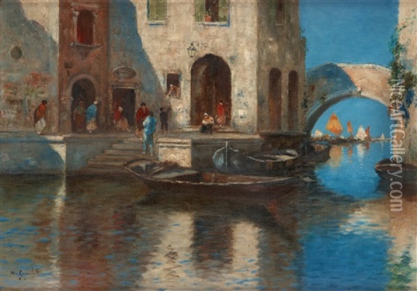 By The Canal Oil Painting - Wilhelm von Gegerfelt