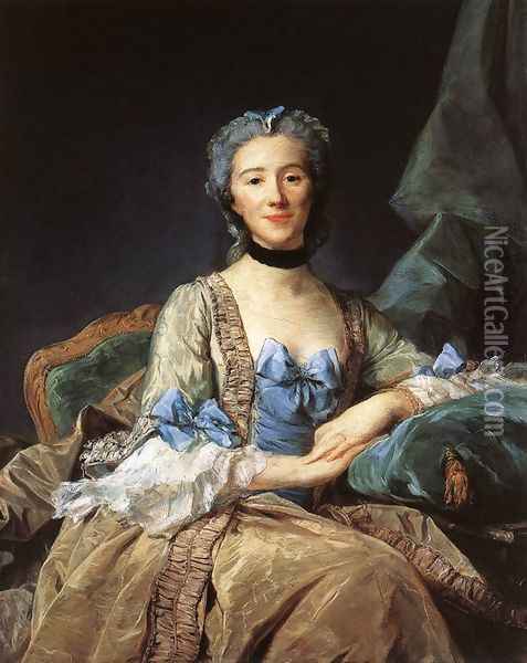 Madame de Sorquainville 1749 Oil Painting - Jean-Baptiste Perronneau