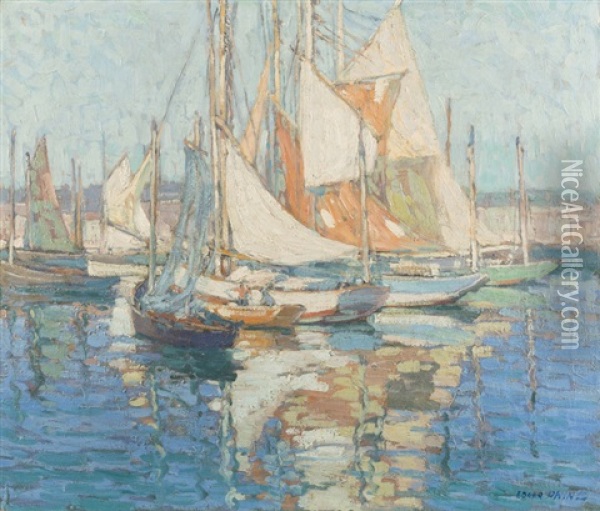 Brittany Fishing Boats Oil Painting - Edgar Alwin Payne