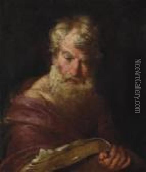 A Philosopher, Half-length Oil Painting - Bernardo Strozzi