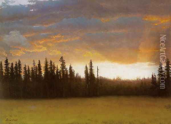 California Sunset (2) Oil Painting - Albert Bierstadt
