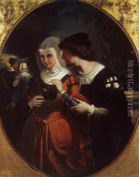 Conversation Galante Oil Painting - Auguste Barthelemy Glaize