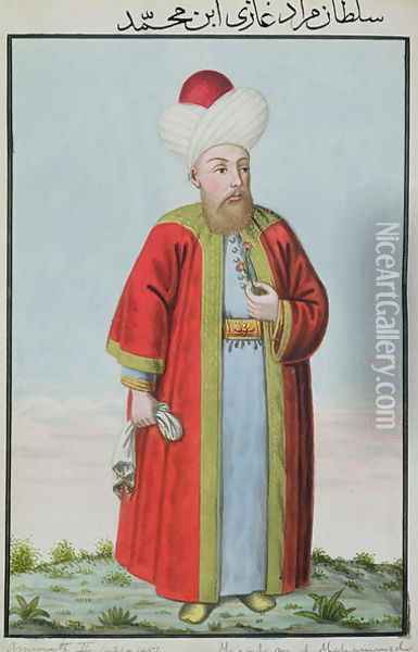 Amurath (Murad) II (1404-51) Sultan 1421-51, from A Series of Portraits of the Emperors of Turkey, 1808 Oil Painting - John Young
