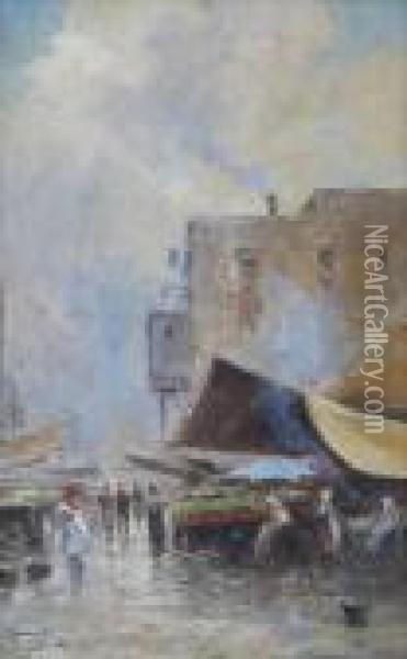 Mercato Oil Painting - Oscar Ricciardi
