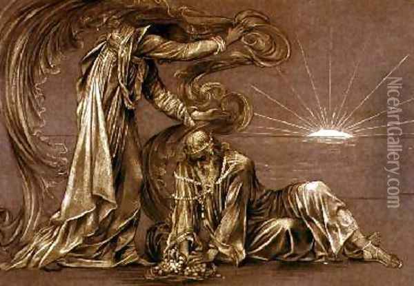 Finished study for Earthbound 1897 Oil Painting - Evelyn Pickering De Morgan