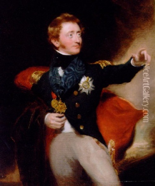 Portrait Of Captain Sir Charles Marsh Schomberg Oil Painting - Thomas Lawrence