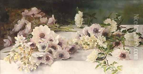 Summer blooms on a table Oil Painting - Princess Victoria Melita